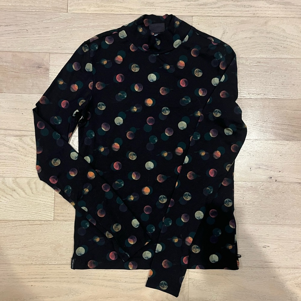Scotch & Soda Multicolor Polka Dot Mock Neck Longsleeve Shirt